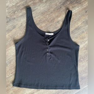 Button Up Black Tank Top
